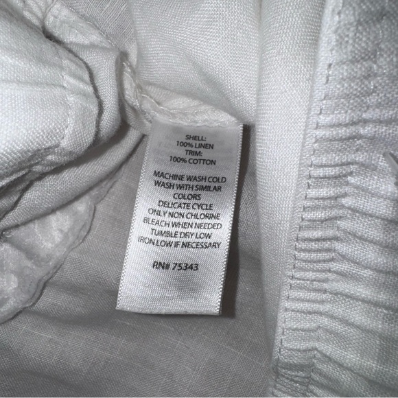 St Tropez West 100% Linen White Wide Leg Pants XL Coastal Grandma Resort capsule - Picture 8 of 8